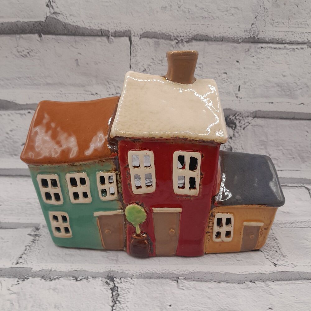 Ceramic Tealight Houses Bright Street