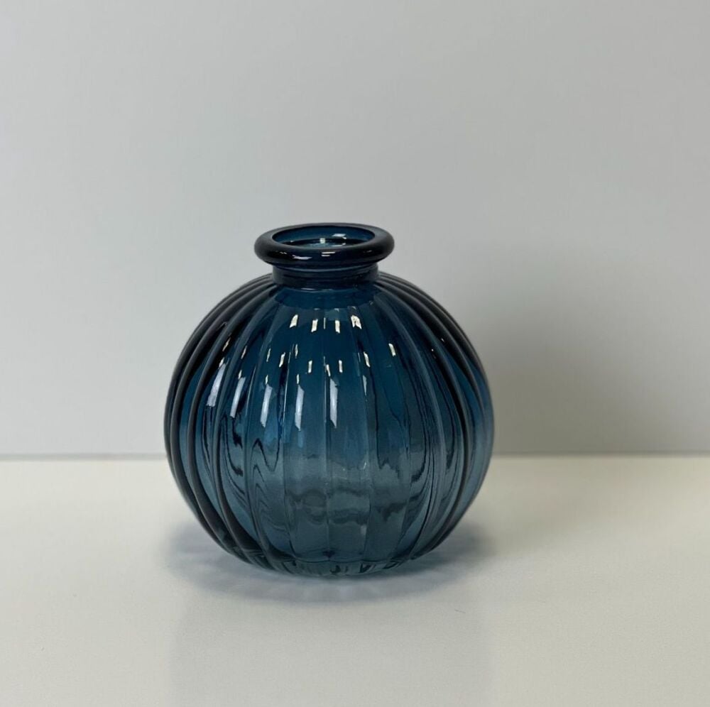 Blue Round Glass Bottle