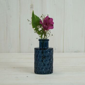 Blue Mini Geometric Glass Bottle