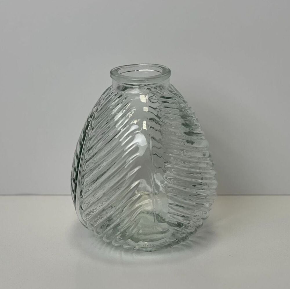 Clear Glass Leaf Bottle