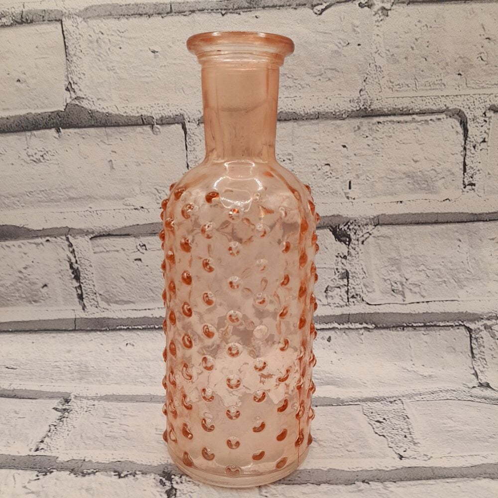 Pink Tall Dimpled Glass Vase