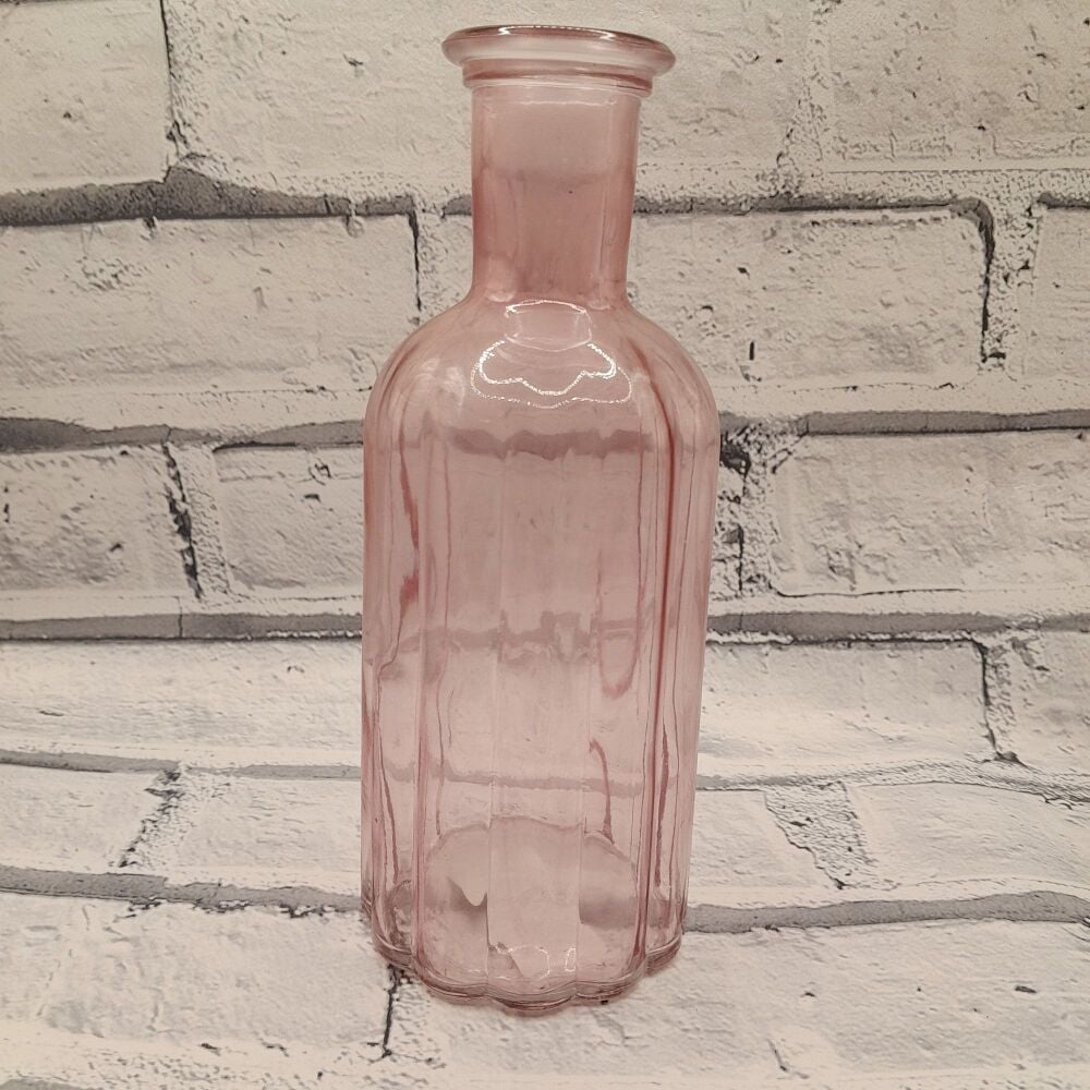 Pink Tall Ribbed Bottle