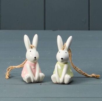 Pastel Ceramic Hanging Bunnies