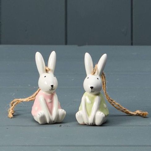 Pastel Ceramic Hanging Bunnies