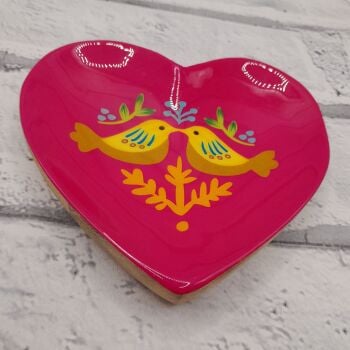 Birds Heart Wooden Trinket Dish