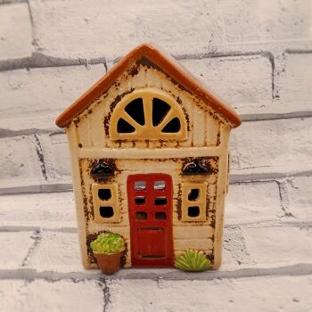 Ceramic Tealight Shed - Red Door