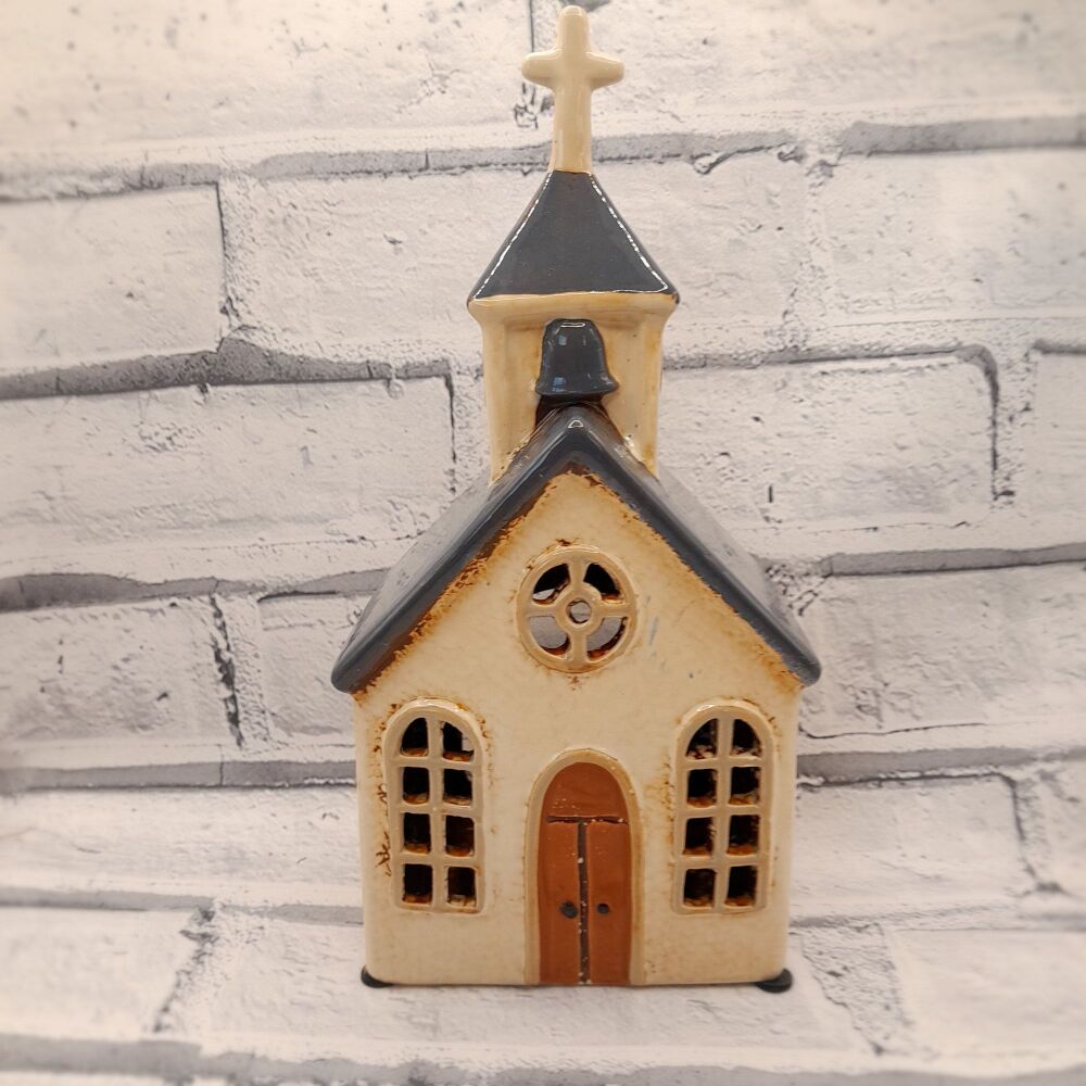 Ceramic Tealight Church - Large