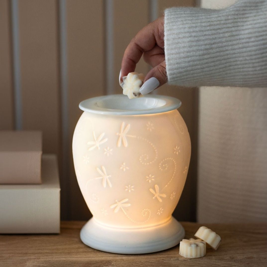Dragonfly White Ceramic Electric Burner
