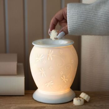 Dragonfly White Ceramic Electric Burner