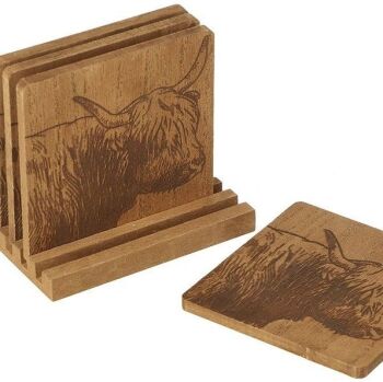 Highland Cow Coaster Set