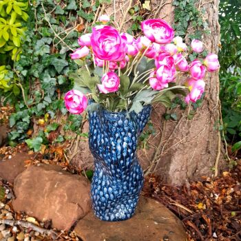 Blue Twisted Flower Vase
