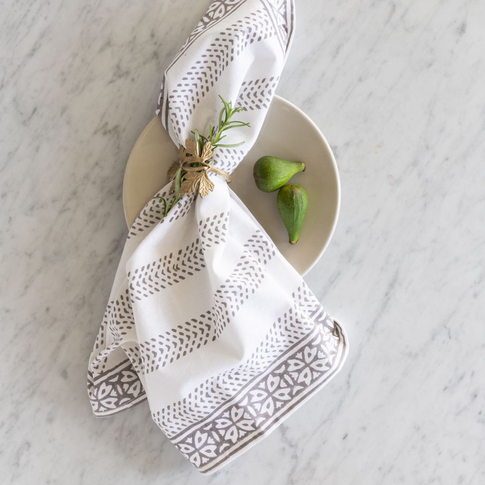 Misty Grey Cotton Napkins