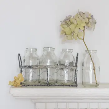 Wire Basket with Bottles