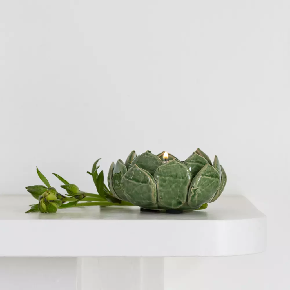 Artichoke Tealight Holder Green