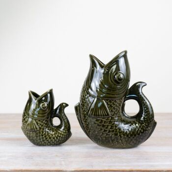 Dark Green Fish Vase