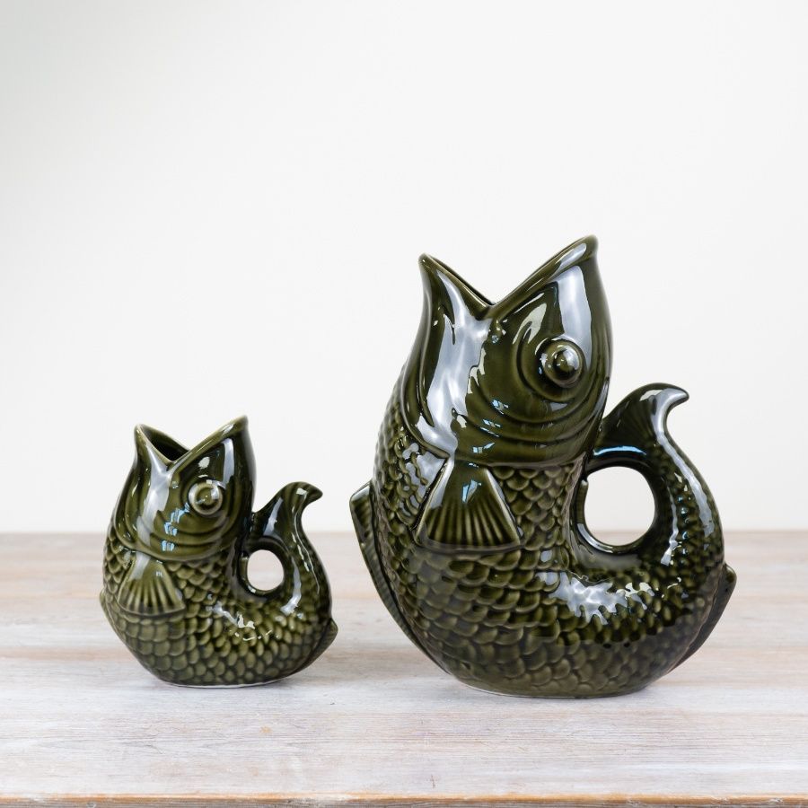 Dark Green Fish Vase