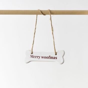 Merry Woofmas Ceramic Bone