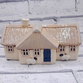 Ceramic Tealight House Thatched Crofters Cottage