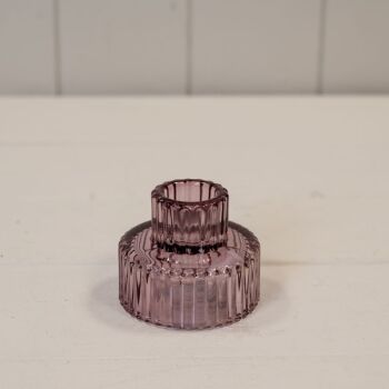 Amethyst Glass 2 Way Candleholder