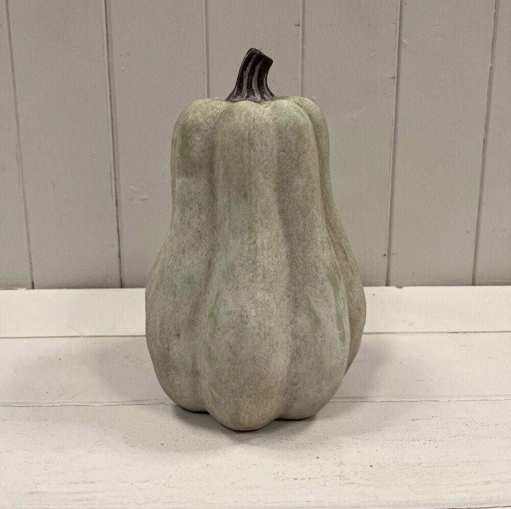 Dusty Green Tall Ceramic Pumpkin