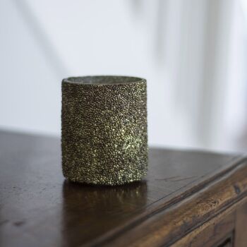 Antique Green Textured Votive