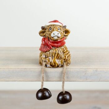 Christmas Highland Cow Shelf Sitter
