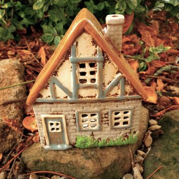 Ceramic Tealight House Tudor