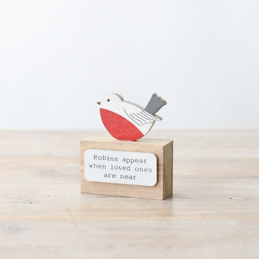 Robins Appear Wooden Block