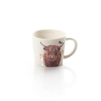 Highland Cow with Robin Mug