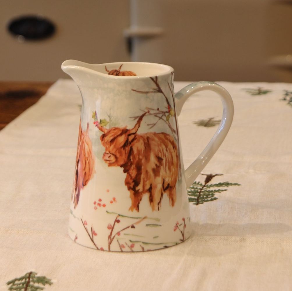 Highland Cow Christmas Jug