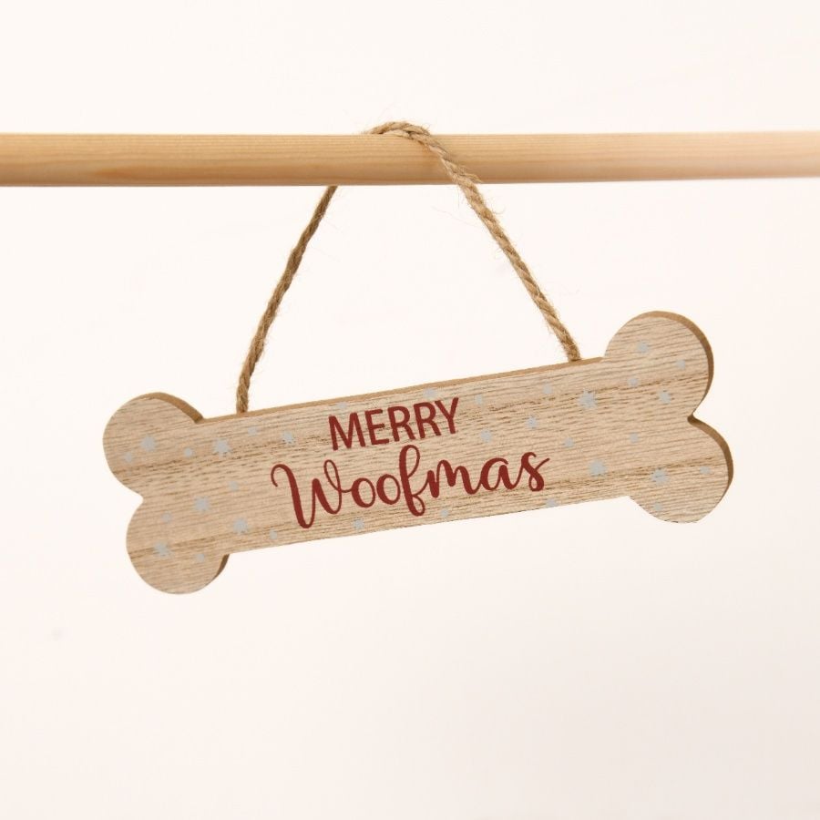 Merry Woofmas Wooden Hanger