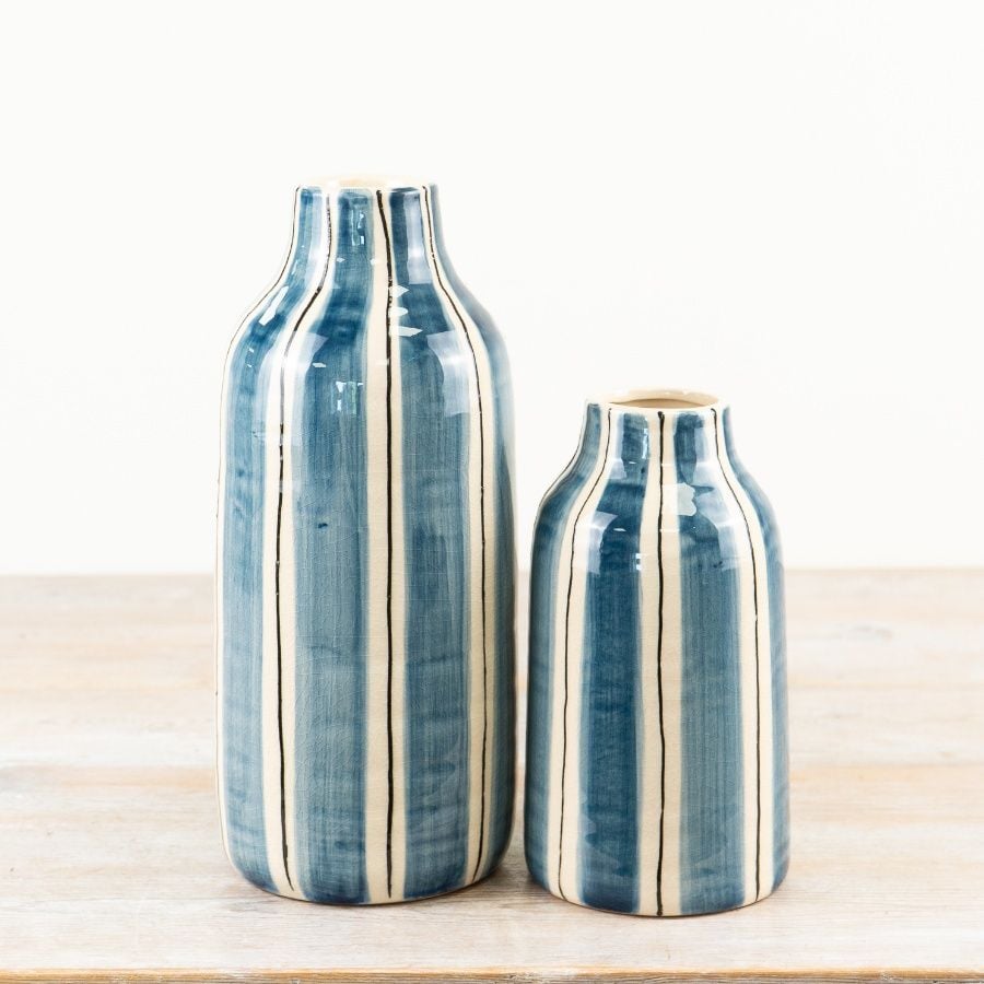 Blue Striped Vases