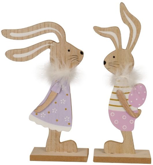 Pair of Wooden Bunnies