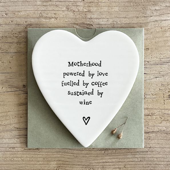 Motherhood Ceramic Heart Coaster