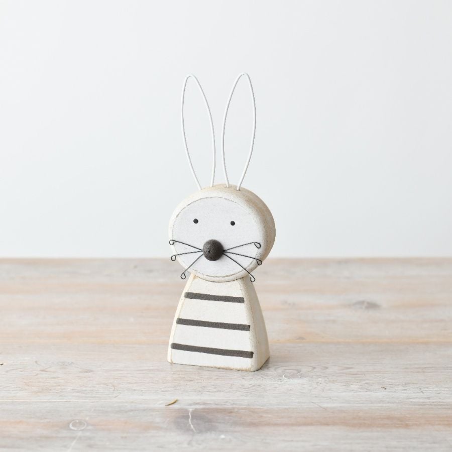 Wooden Striped Bunny