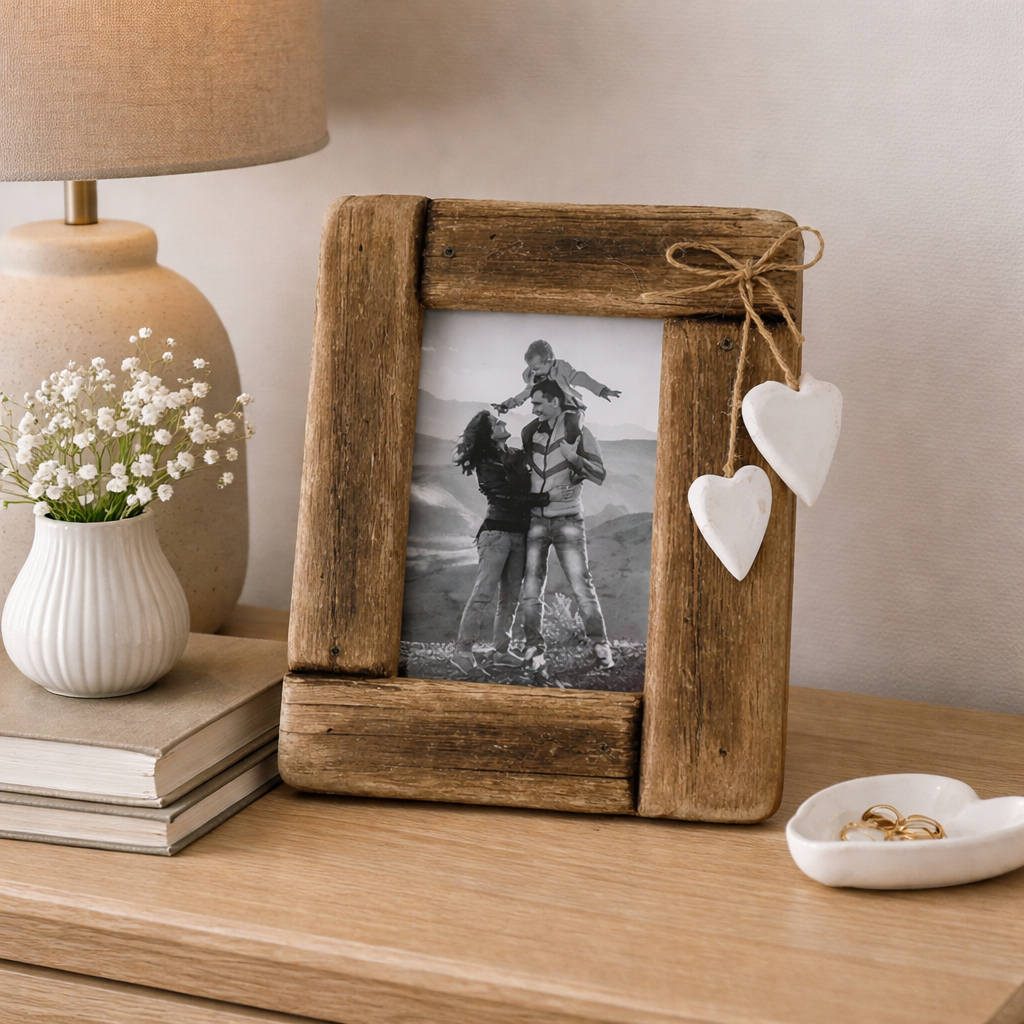 Wooden Hearts Photo Frame