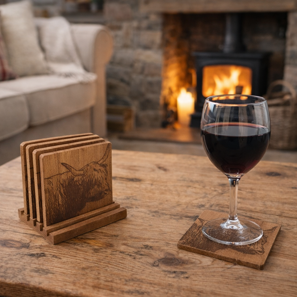 Highland Cow Coaster Set