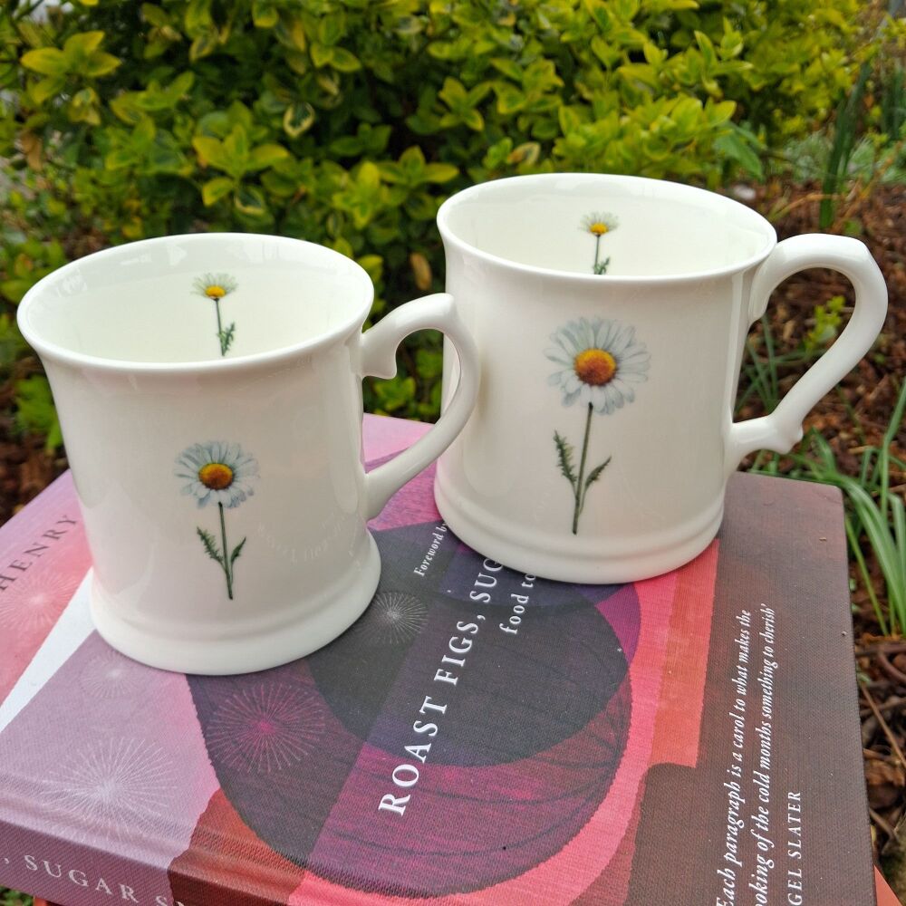 Bone China Daisy Mugs