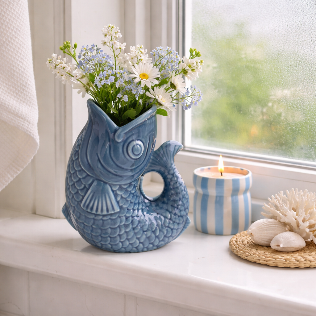Blue Fish Vase