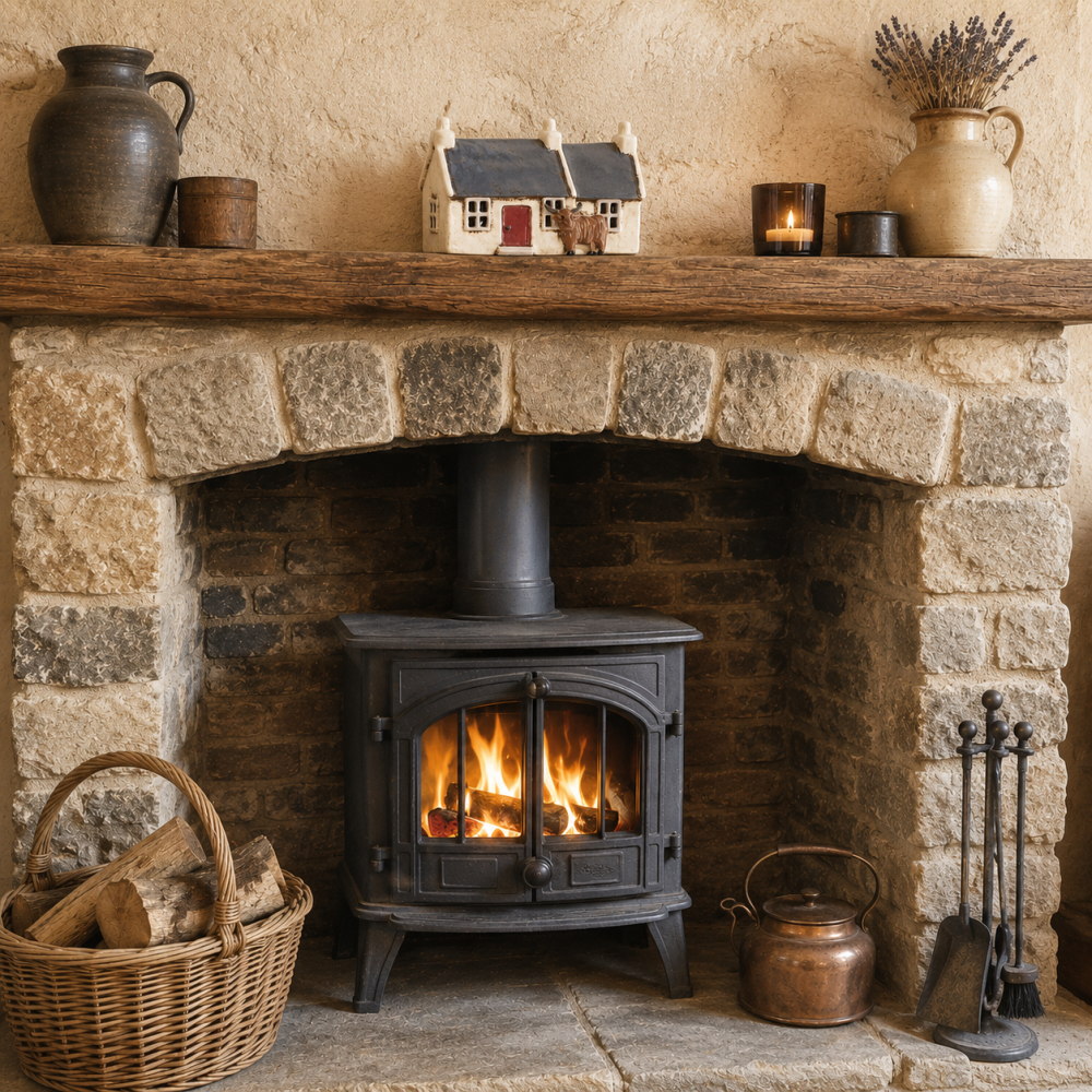 Ceramic Tealight Crofters Cottage With Highland Cow