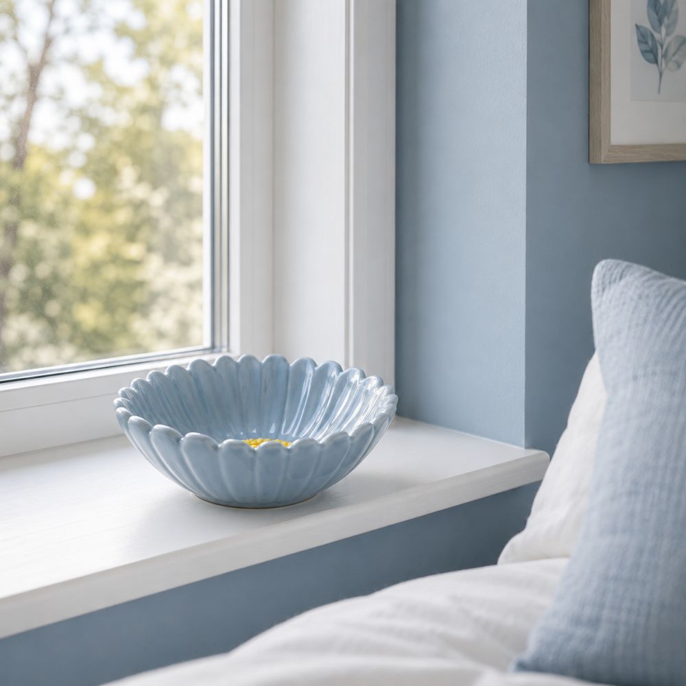 Blue Floral Trinket Bowl