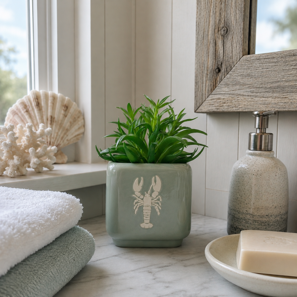 Lobster Pot Faux Plant