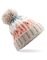 Beechfield Corkscrew Pom Pom Beanie Milkshake - FREE P&P