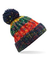 Beechfield Corkscrew Pom Pom Beanie Crackling Campfire - FREE P&P