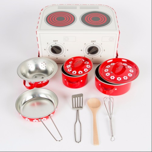 Kids Kitchen Cooking Box Set Red Daisies