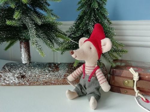 Maileg, Christmas Mouse, Little Brother in a Suitcase