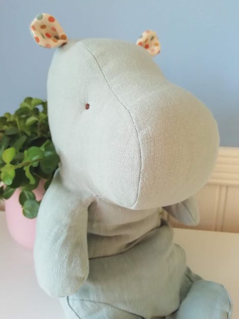 Maileg, Safari Friends, Medium Hippo - Blue/Grey