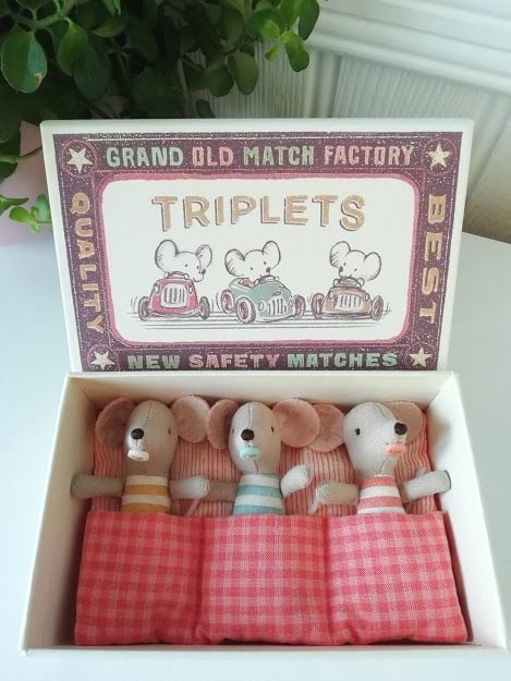 Maileg, Baby Mice, Triplets in Box