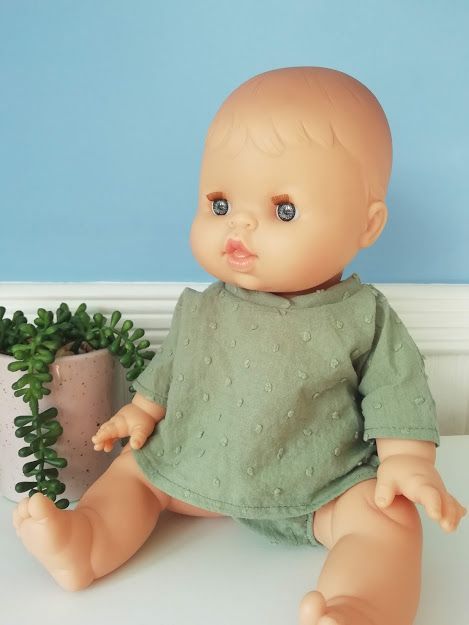 Minikane, goodnight cotton outfit - Olive
