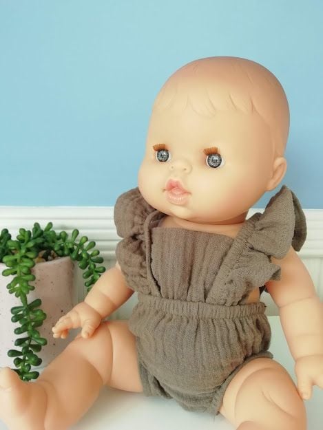 Minikane, Louala Retro Cotton Romper Double Gauze (taupe)